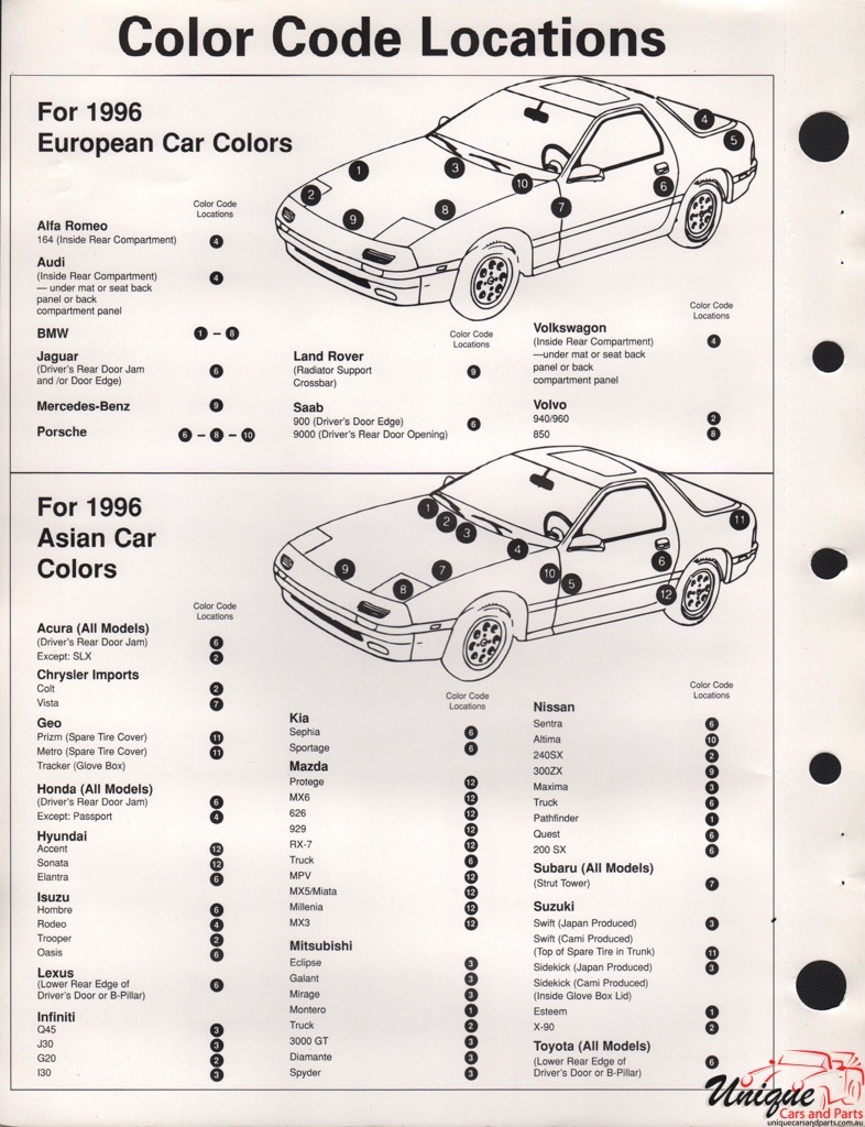 1996 Chrysler Paint Charts Import Williams 3